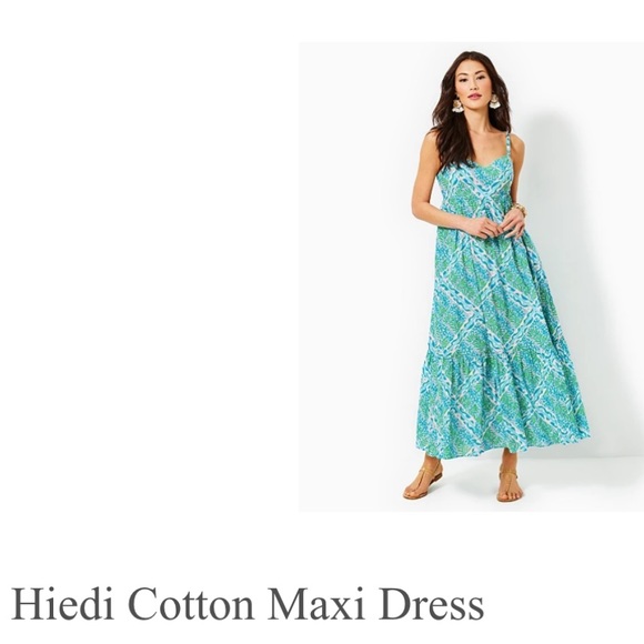 LILLY PULITZER NEW HEIDI COTTON MAXI DRESS SIZE 12 - Picture 2 of 9